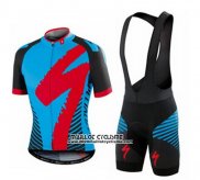 2016 Maillot Ciclismo Specialized Bleu et Noir Manches Courtes et Cuissard