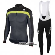 2016 Maillot Ciclismo Sportful Noir et Jaune Manches Longues et Cuissard