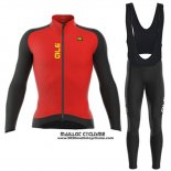 2017 Maillot Ciclismo ALE Rouge Manches Longues et Cuissard