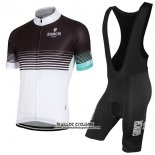 2017 Maillot Ciclismo Bianchi Milano Noir et Blanc Manches Courtes et Cuissard