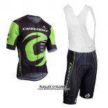 2017 Maillot Ciclismo Cannondale Vert et Noir Manches Courtes et Cuissard