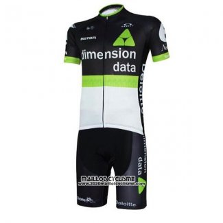 2017 Maillot Ciclismo Dimension Data Blanc et Noir Manches Courtes et Cuissard