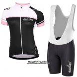 2017 Maillot Ciclismo Femme Nalini Blanc et Noir Manches Courtes et Cuissard