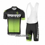 2017 Maillot Ciclismo Scott Vert Manches Courtes et Cuissard