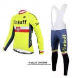 2017 Maillot Ciclismo Tinkoff Jaune Manches Longues et Cuissard