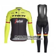 2017 Maillot Ciclismo Trek Segafredo Vert et Noir Manches Longues et Cuissard