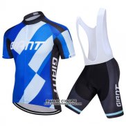 2018 Maillot Ciclismo Giant Bleu Manches Courtes et Cuissard