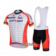 2018 Maillot Ciclismo Katusha Blanc Rouge Manches Courtes et Cuissard