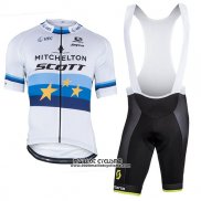 2018 Maillot Ciclismo Mitchelton Scott Champion Europe Manches Courtes et Cuissard