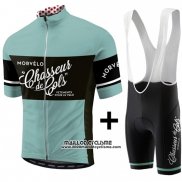 2018 Maillot Ciclismo Morvelo Vert et Noir Manches Courtes et Cuissard