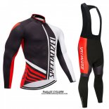 2018 Maillot Ciclismo Specialized Noir Rouge Blanc Manches Longues et Cuissard