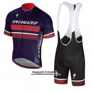 2018 Maillot Ciclismo Specialized Violet Rouge Manches Courtes et Cuissard