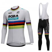 2018 Maillot Ciclismo UCI Mondo Champion Bora Blanc Manches Longues et Cuissard