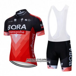 2019 Maillot Ciclismo Bora Noir Rouge Manches Courtes et Cuissard