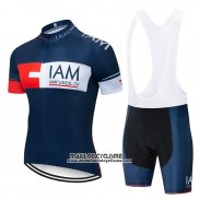 2019 Maillot Ciclismo IAM Bleu Profond Manches Courtes et Cuissard