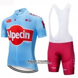 2019 Maillot Ciclismo Katusha Alpecin Bleu Rouge Manches Courtes et Cuissard