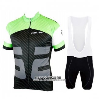 2019 Maillot Ciclismo Nalini Vert Noir Manches Courtes et Cuissard