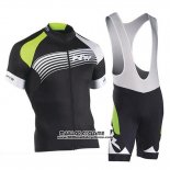 2019 Maillot Ciclismo Northwave Noir Vert Argent Manches Courtes et Cuissard