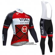 2019 Maillot Ciclismo Vital Concept Rouge Blanc Noir Manches Longues et Cuissard