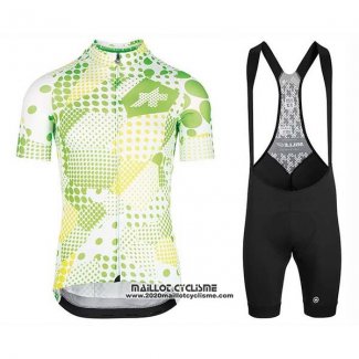 2020 Maillot Ciclismo Assos Erlkoenig Vert Blanc Manches Courtes et Cuissard