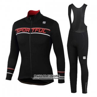 2020 Maillot Ciclismo Femme Sportful Noir Rouge Manches Longues et Cuissard