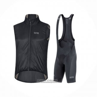 2021 Gilet Coupe Vent Gore Noir Manches Courtes et Cuissard