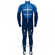 2021 Maillot Cyclisme Deceuninck Quick Step Bleu Manches Longues et Cuissard