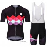 2021 Maillot Cyclisme Steep Noir Fuchsia Manches Courtes et Cuissard