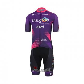 2022 Maillot Cyclisme Burgos Bh Violet Fuchsia Manches Courtes et Cuissard