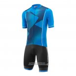 2022 Maillot Cyclisme Loffler Bleu Clair Bleu Manches Courtes et Cuissard