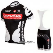 2010 Maillot Ciclismo Castelli Cervelo Blanc et Noir Manches Courtes et Cuissard