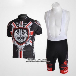 2010 Maillot Ciclismo Rock Racing Noir et Rouge Manches Courtes et Cuissard