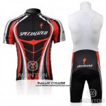 2010 Maillot Ciclismo Specialized Rouge et Noir Manches Courtes et Cuissard