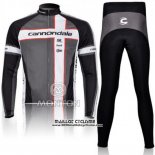 2011 Maillot Ciclismo Cannondale Gris Manches Longues et Cuissard