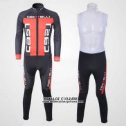 2011 Maillot Ciclismo Castelli Orange et Noir Manches Longues et Cuissard