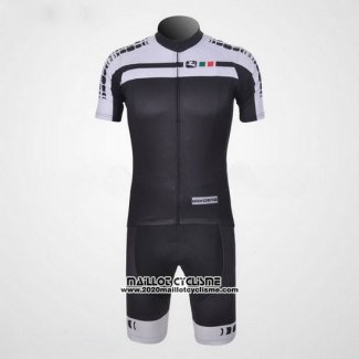 2011 Maillot Ciclismo Giordana Blanc et Noir Manches Courtes et Cuissard