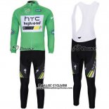 2011 Maillot Ciclismo Htc Highroad Vert et Blanc Manches Longues et Cuissard