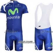 2011 Maillot Ciclismo Movistar Bleu Manches Courtes et Cuissard