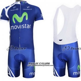 2011 Maillot Ciclismo Movistar Bleu Manches Courtes et Cuissard