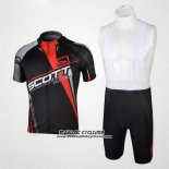 2012 Maillot Ciclismo Scott Noir et Rouge Manches Courtes et Cuissard