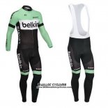 2013 Maillot Ciclismo Belkin Noir et Vert Manches Longues et Cuissard