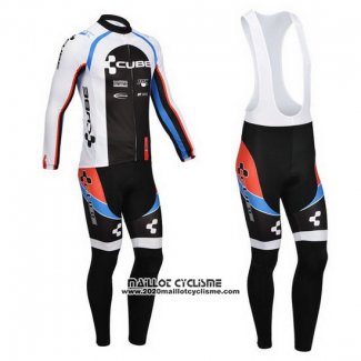 2013 Maillot Ciclismo Cube Noir et Blanc Manches Longues et Cuissard