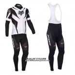 2013 Maillot Ciclismo Fox Blanc et Noir Manches Longues et Cuissard