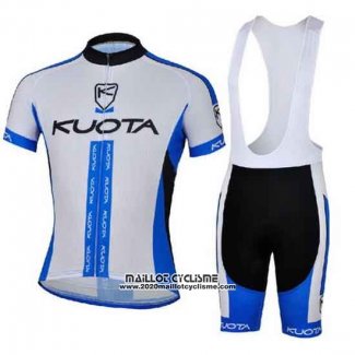 2013 Maillot Ciclismo Kuota Blanc et Azur Manches Courtes et Cuissard