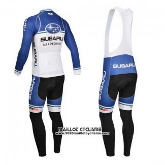 2013 Maillot Ciclismo Subaru Bleu et Blanc Manches Longues et Cuissard