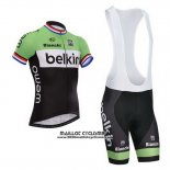 2014 Maillot Ciclismo Belkin Noir et Vert Manches Courtes et Cuissard