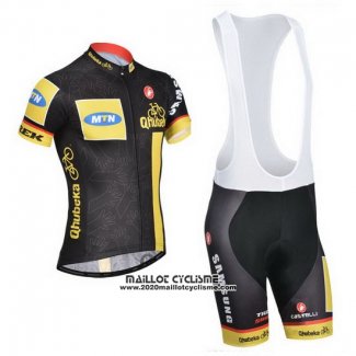 2014 Maillot Ciclismo Mtn Noir et Jaune Manches Courtes et Cuissard