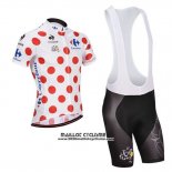 2014 Maillot Ciclismo Tour de France Blanc et Rouge Manches Courtes et Cuissard