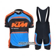 2015 Maillot Ciclismo KTM Bleu et Orange Manches Courtes et Cuissard