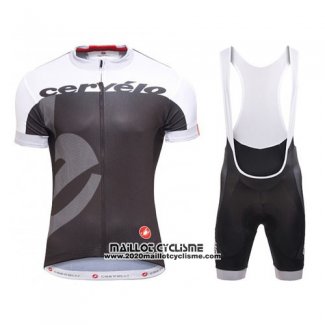 2016 Maillot Ciclismo Castelli Cervelo et Blanc et Gris Manches Courtes et Cuissard